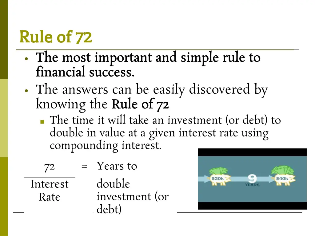 rule of 72 rule of 72 the most important