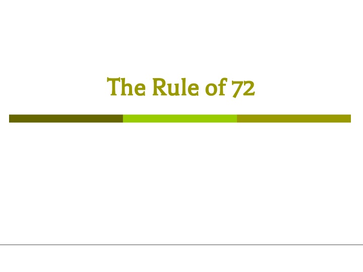 the rule of 72 the rule of 72