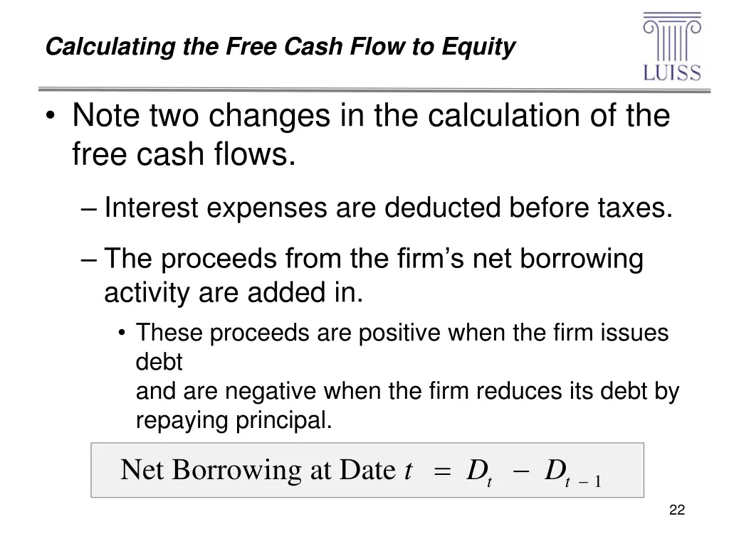 calculating the free cash flow to equity 1