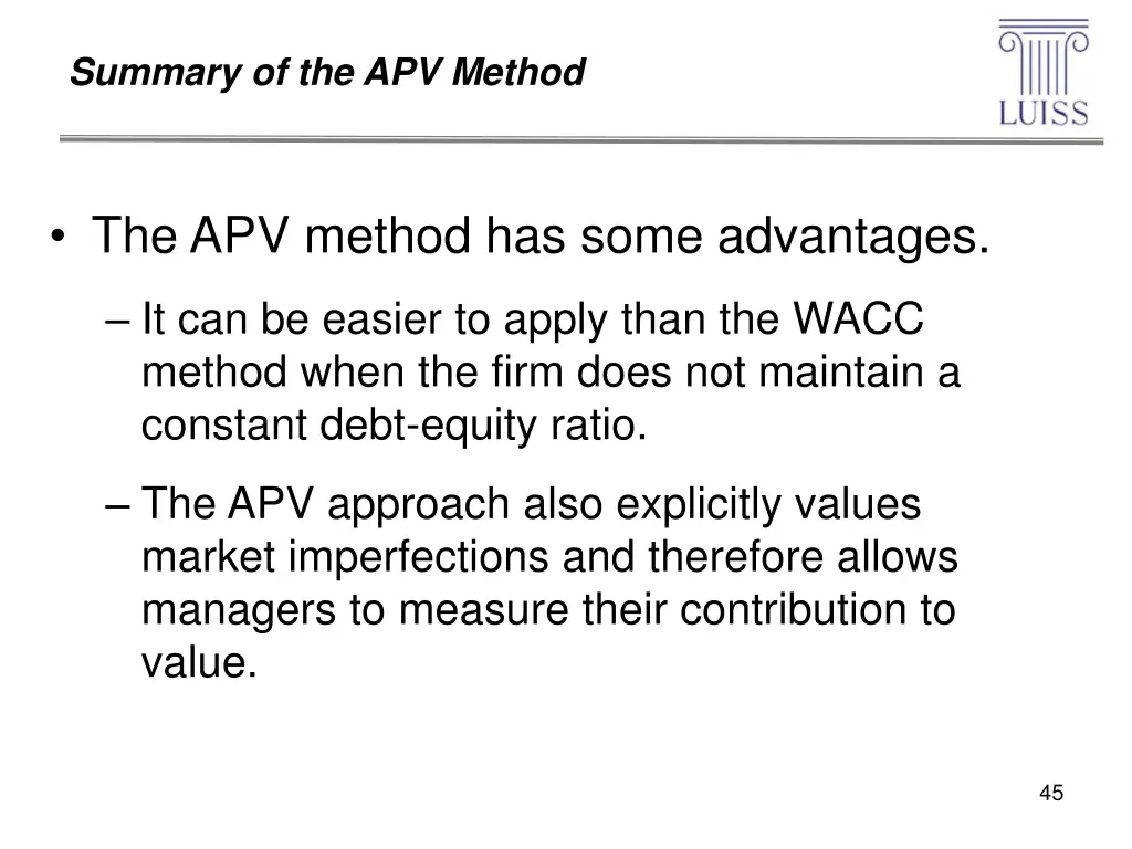 summary of the apv method 1