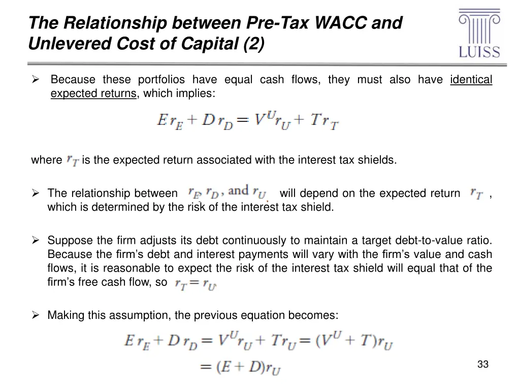 the relationship between pre tax wacc 1