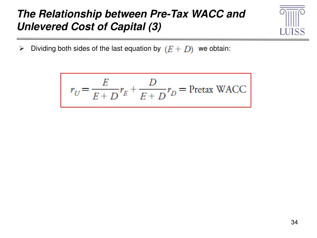 the relationship between pre tax wacc 2