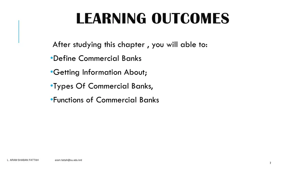 learning outcomes