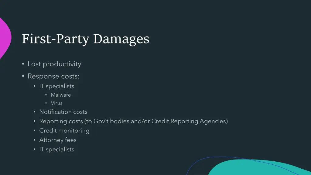 first party damages