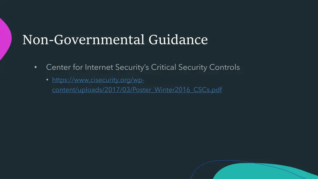non governmental guidance