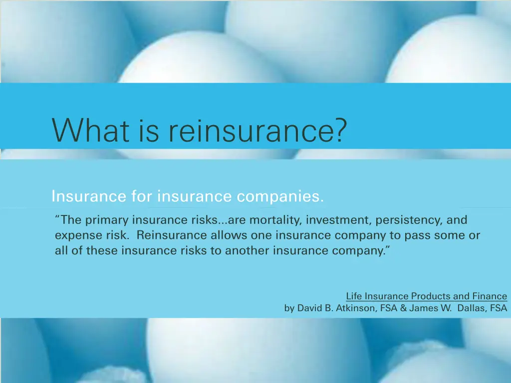 what is reinsurance 1