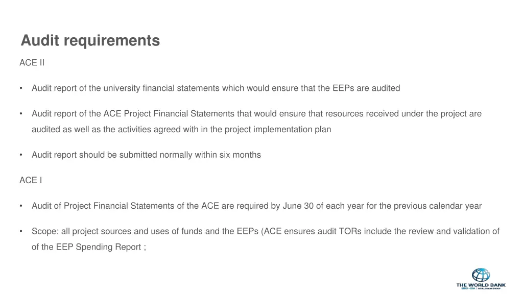 audit requirements