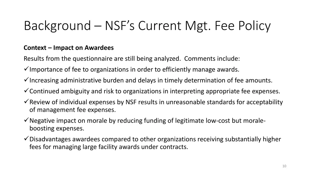 background nsf s current mgt fee policy 4