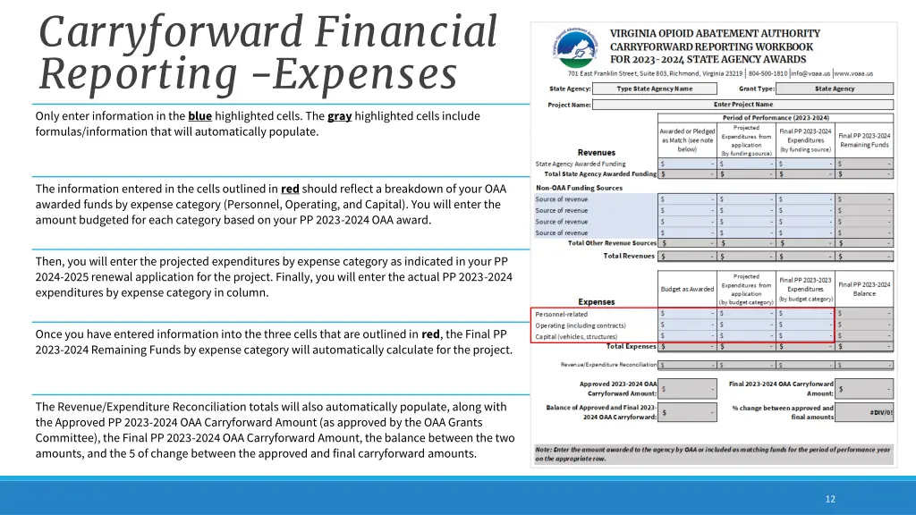 carryforward financial reporting expenses