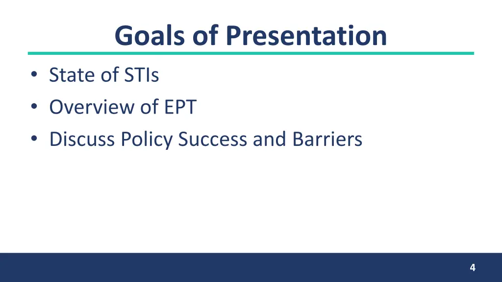 goals of presentation state of stis overview