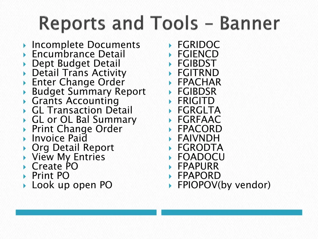 incomplete documents encumbrance detail dept