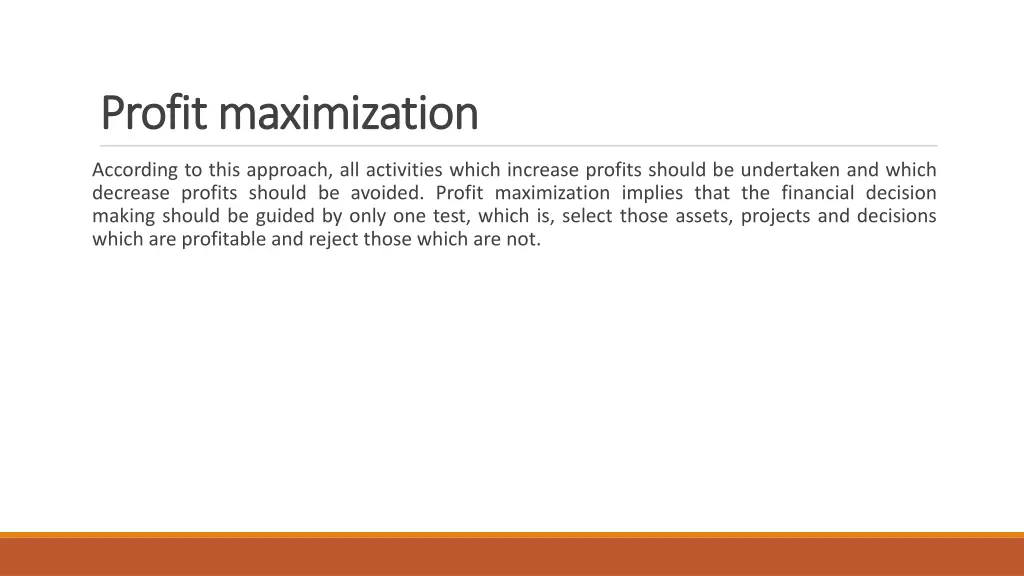 profit maximization profit maximization