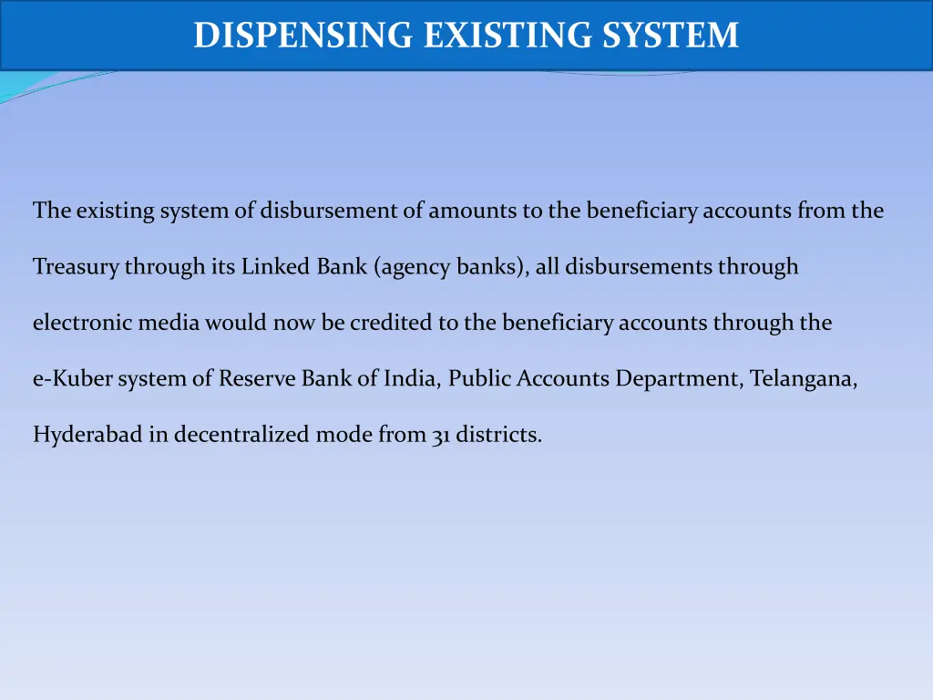 dispensing existing system