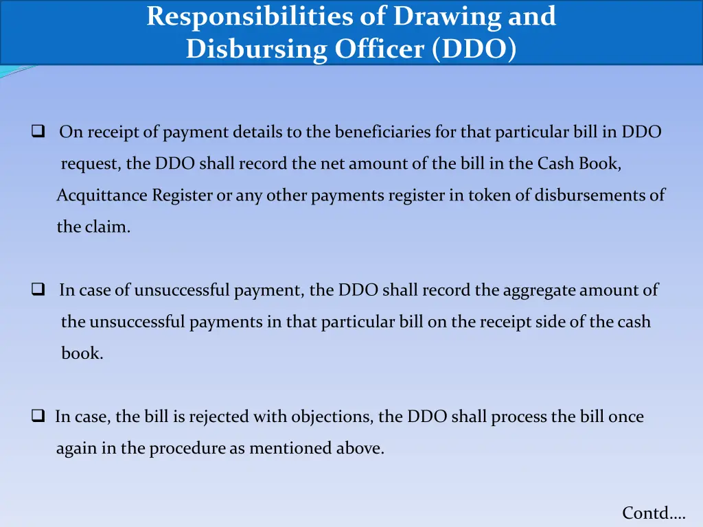 responsibilities of drawing and disbursing 4
