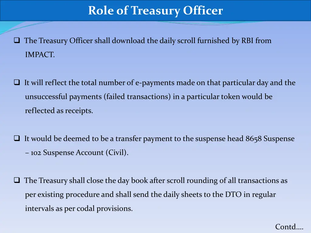 role of treasury officer 2