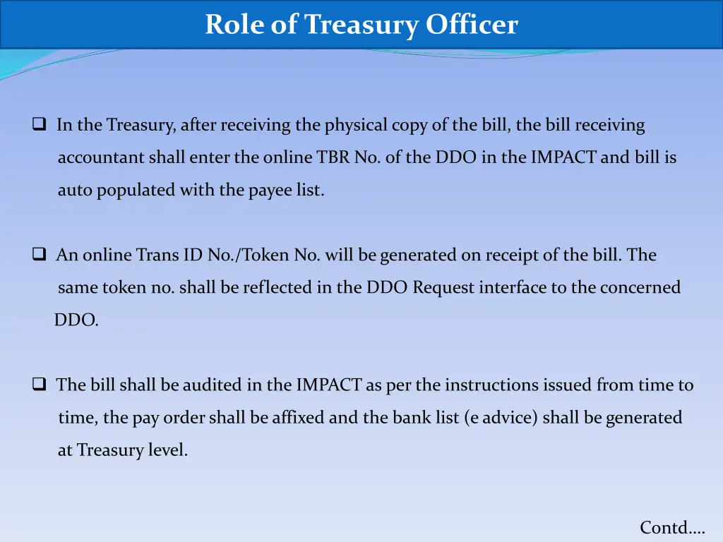 role of treasury officer
