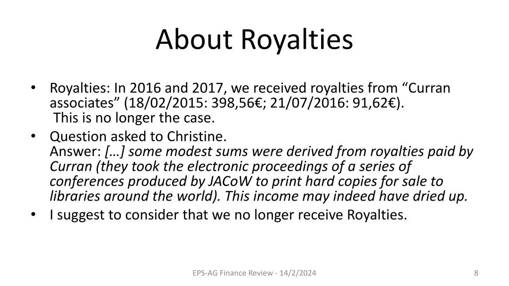 about royalties