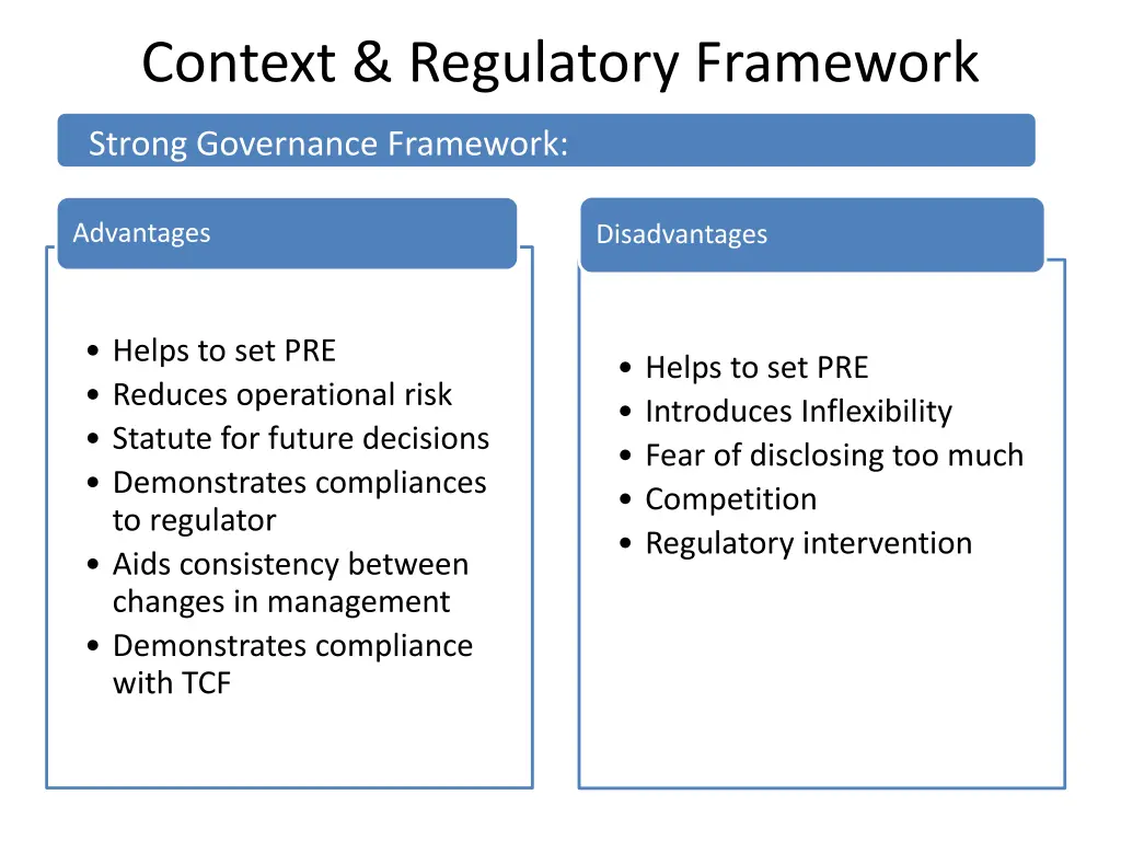 context regulatory framework