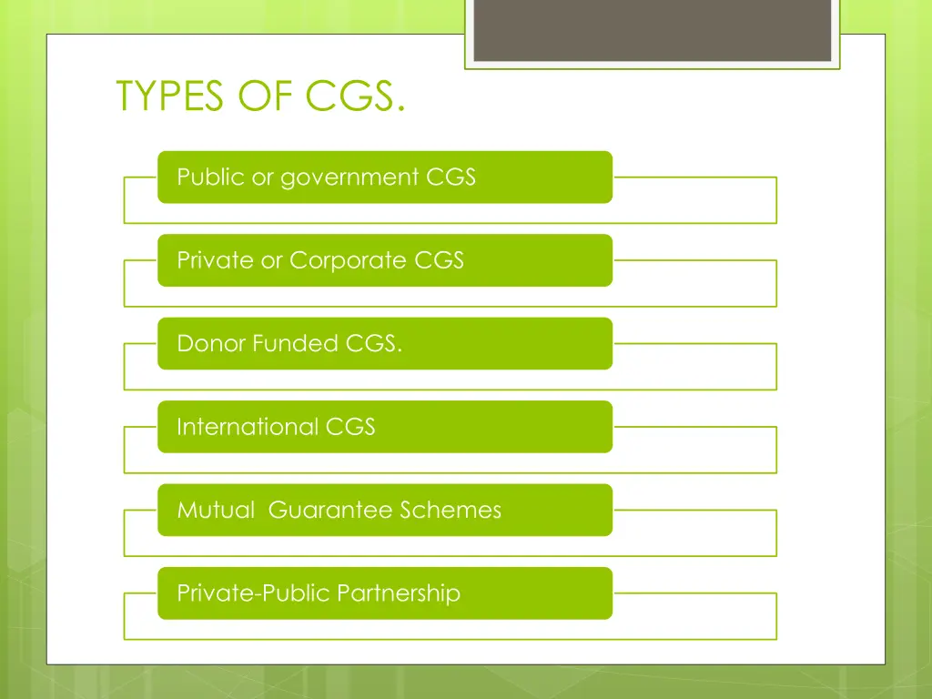 types of cgs