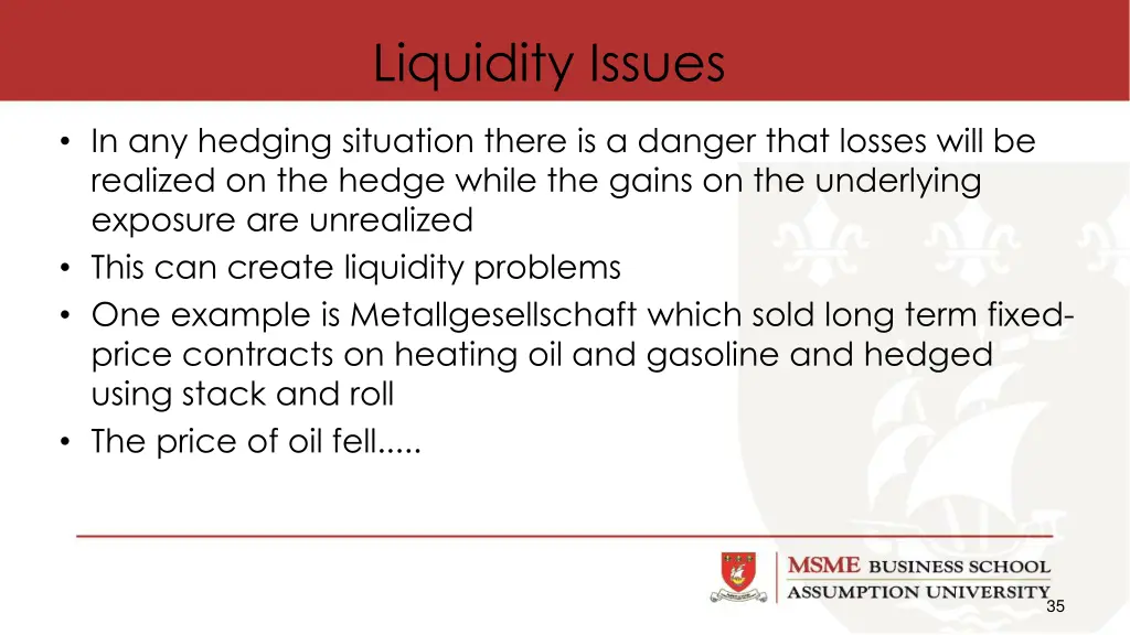 liquidity issues