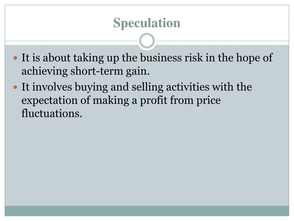 speculation