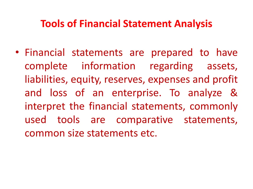 tools of financial statement analysis 1