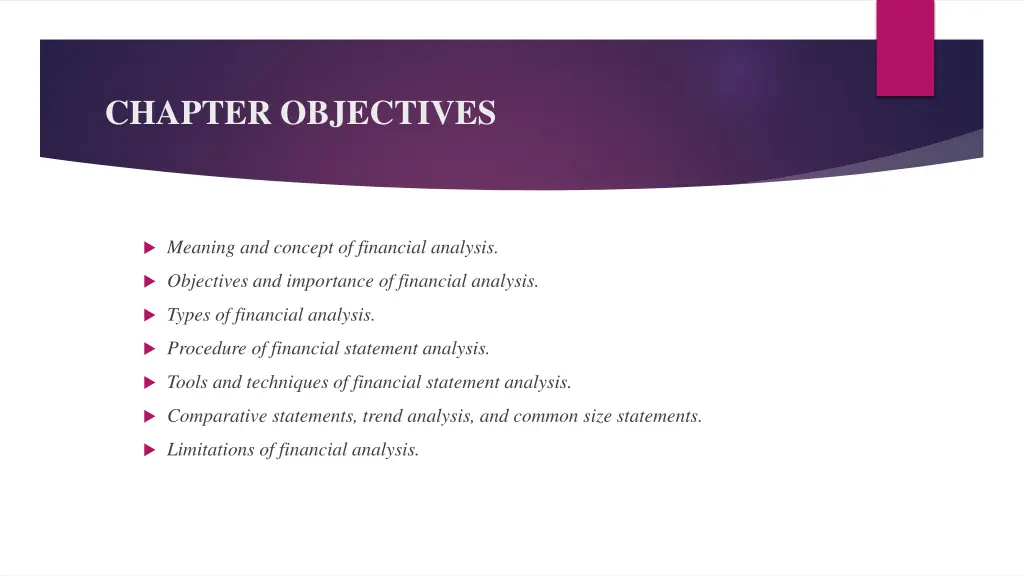 chapter objectives