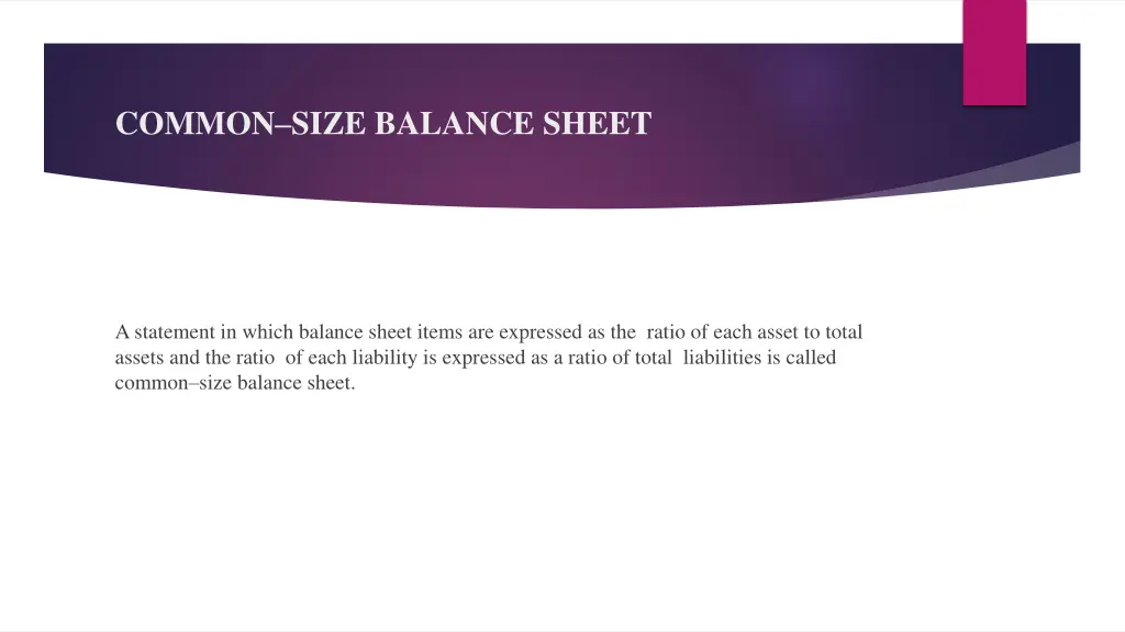 common size balance sheet