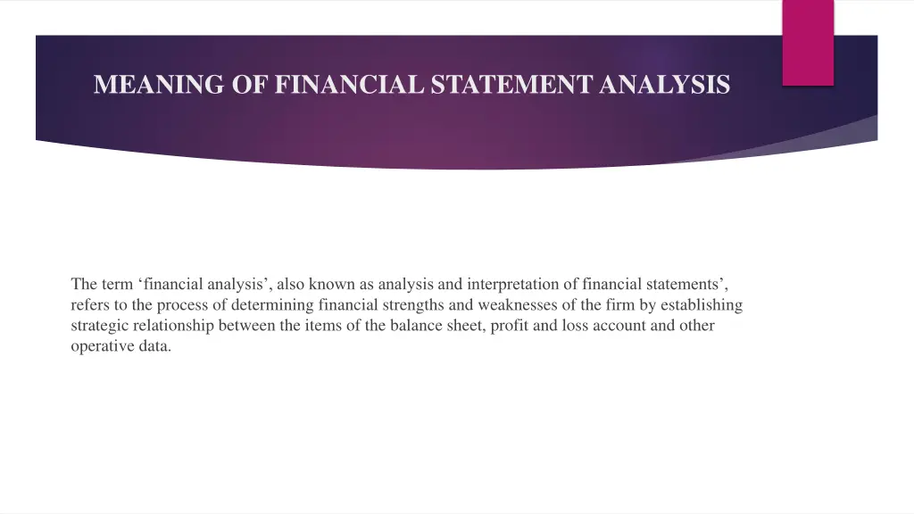 meaning of financial statement analysis