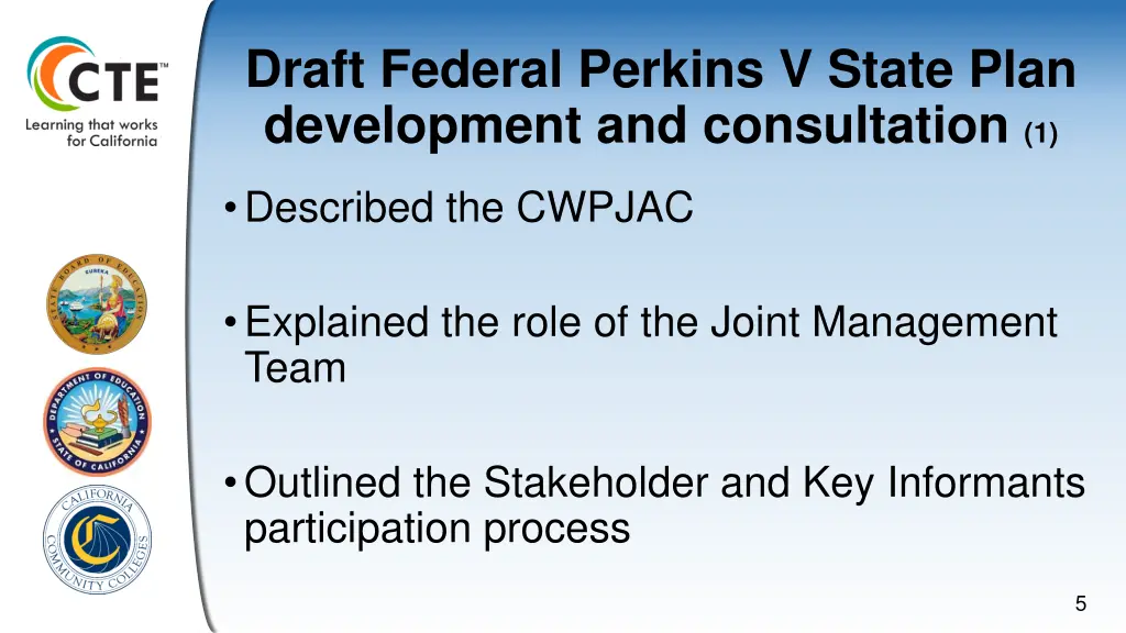 draft federal perkins v state plan development