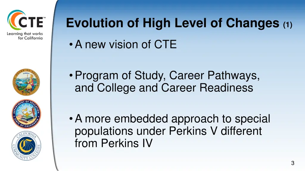 evolution of high level of changes 1
