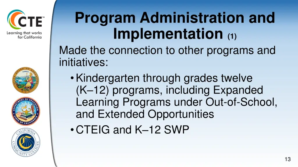 program administration and implementation 1