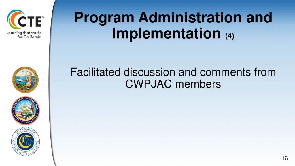 program administration and implementation 4