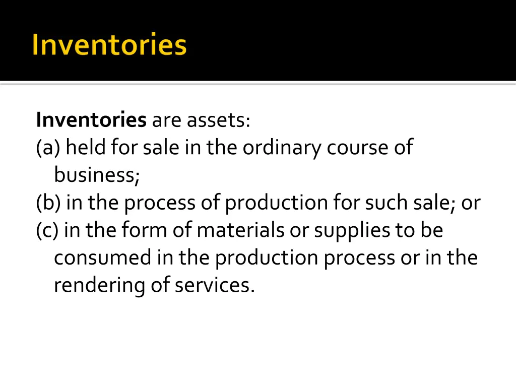 inventories are assets a held for sale