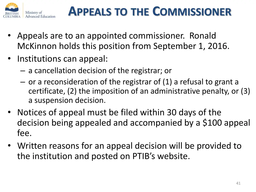 a ppeals to the c ommissioner