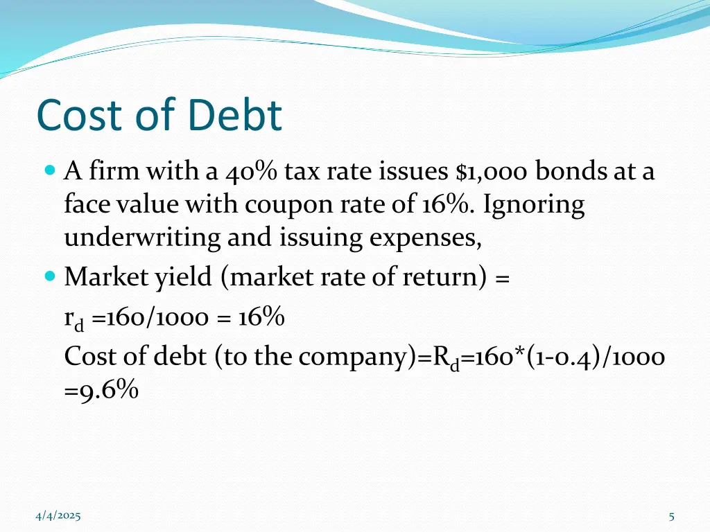 cost of debt