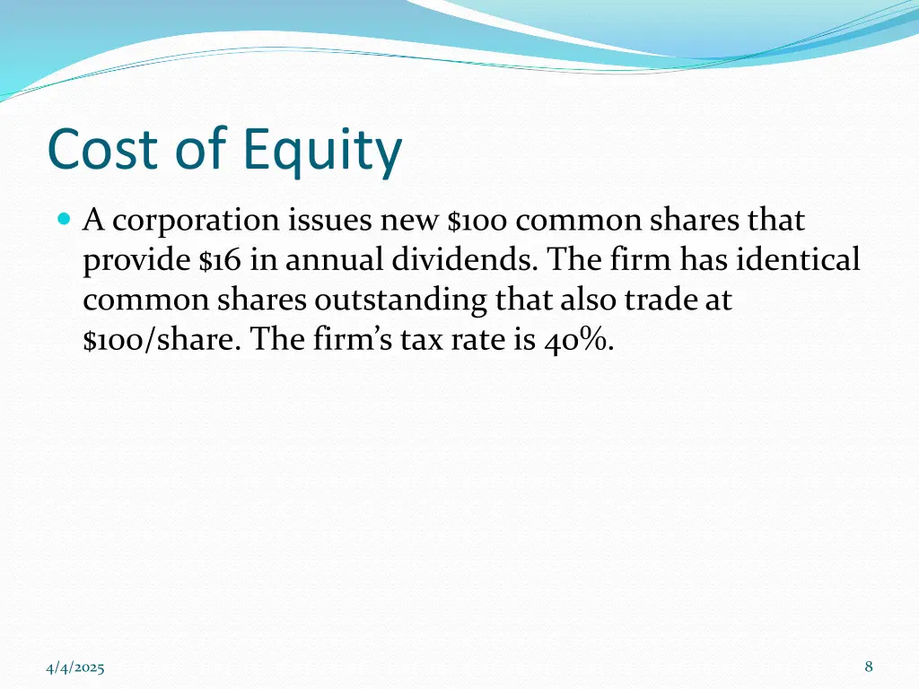 cost of equity