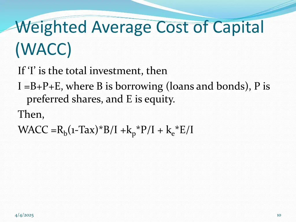 weighted average cost of capital wacc