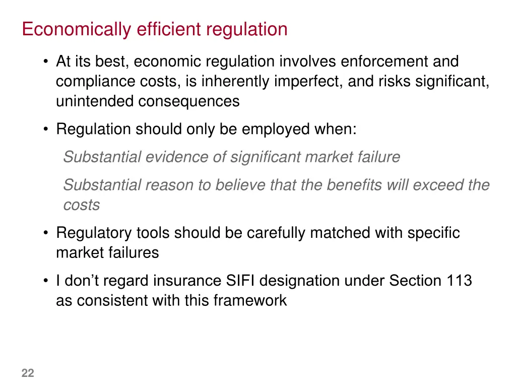 economically efficient regulation