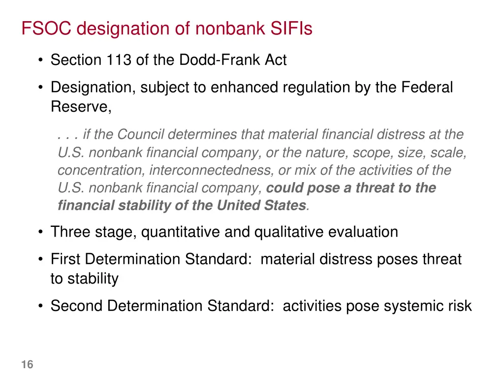 fsoc designation of nonbank sifis