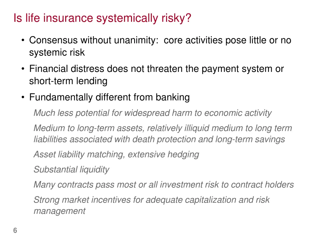 is life insurance systemically risky
