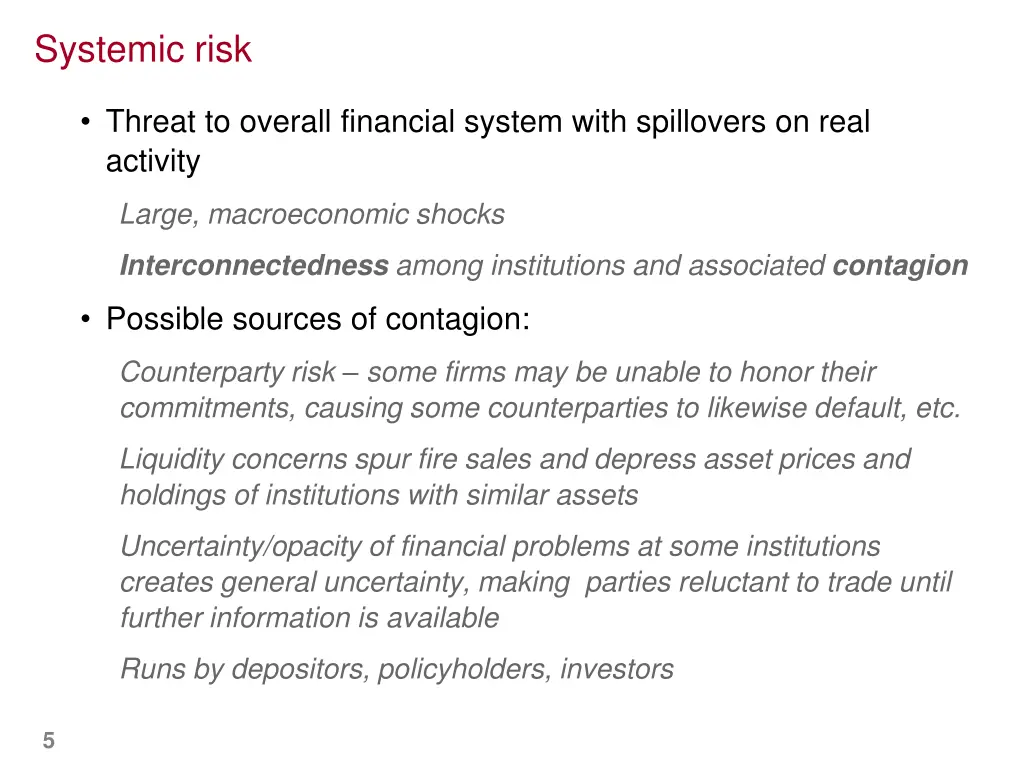 systemic risk