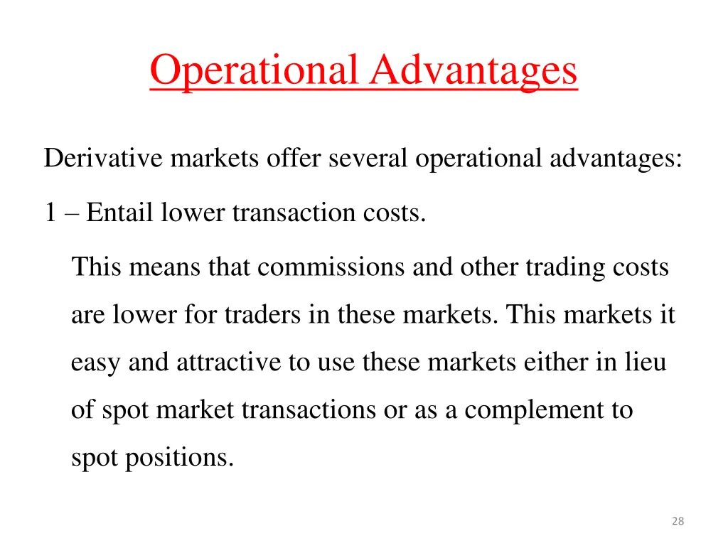 operational advantages