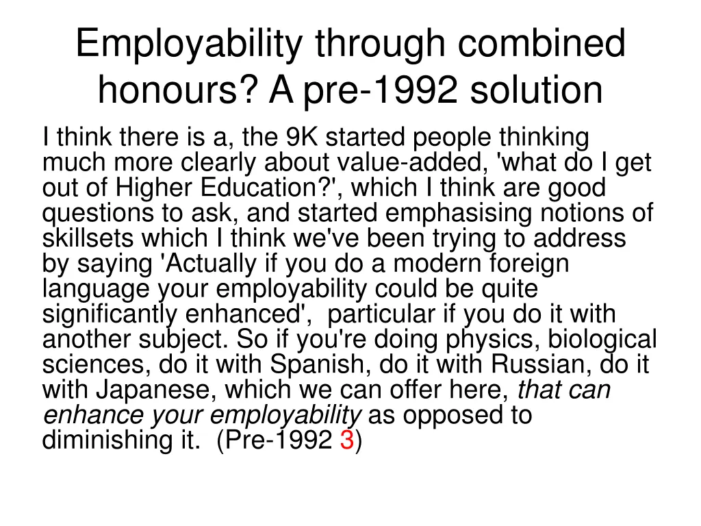employability through combined honours a pre 1992