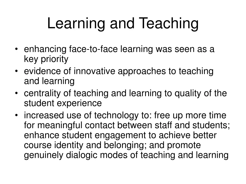 learning and teaching 1