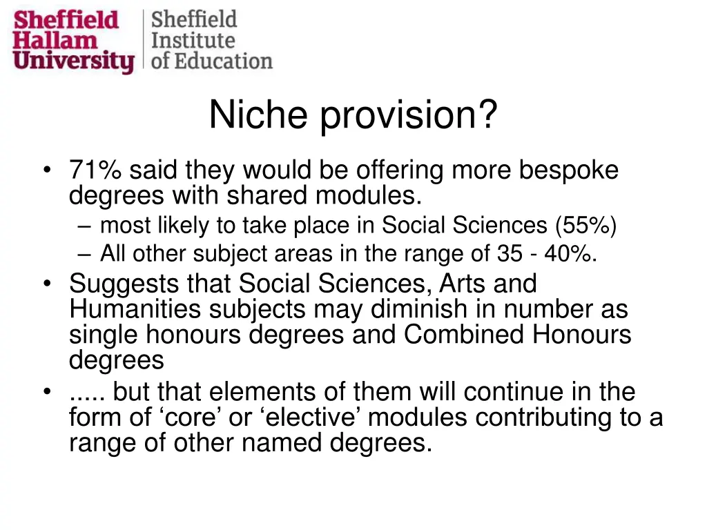 niche provision