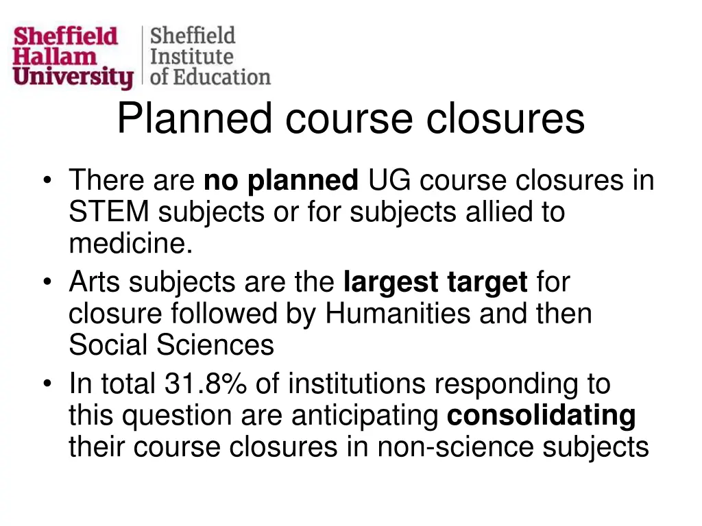 planned course closures