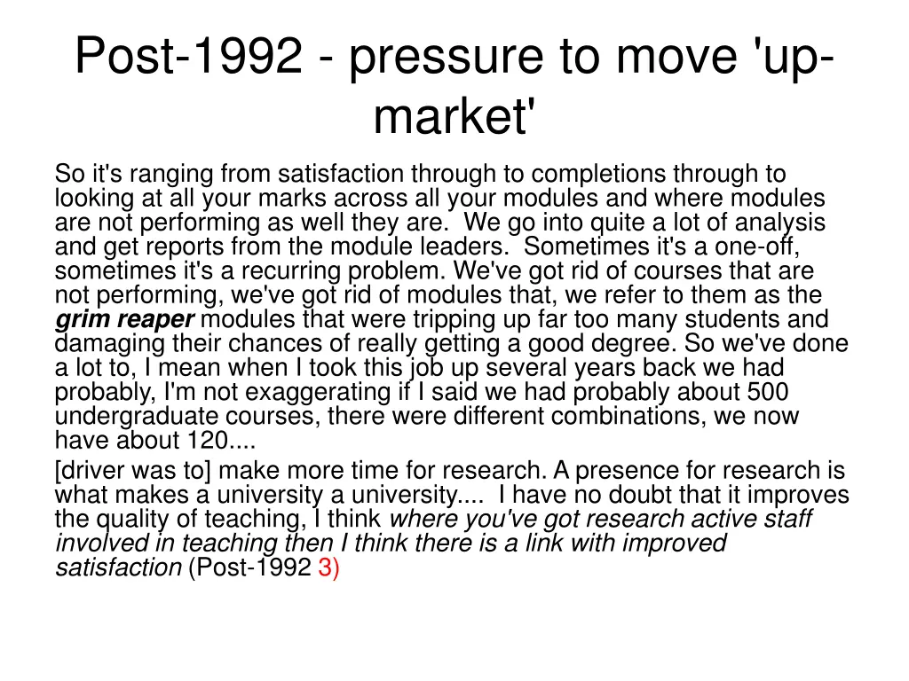 post 1992 pressure to move up market 2