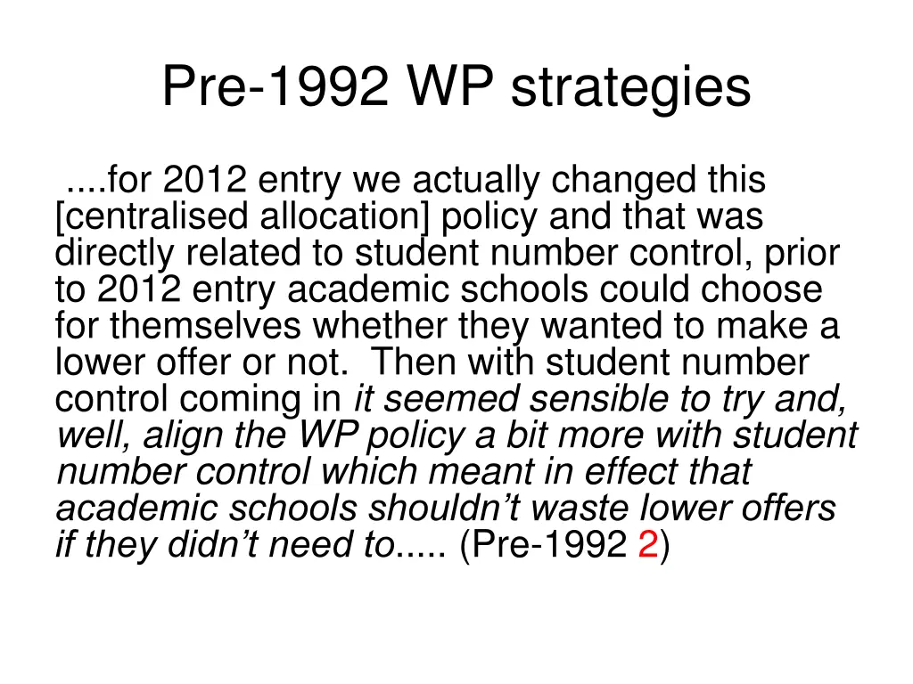 pre 1992 wp strategies 1