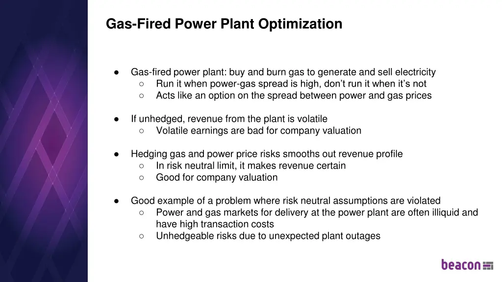 gas fired power plant optimization